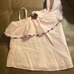 Janie and Jack pink one shoulder top size 5 years